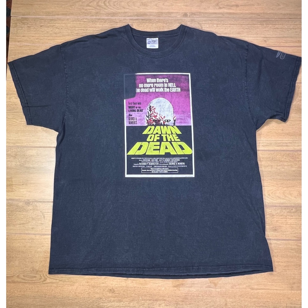 Dawn of the Dead Movie Poster T Shirt‎ Mens 3XL Gray Red Death Studios vintage